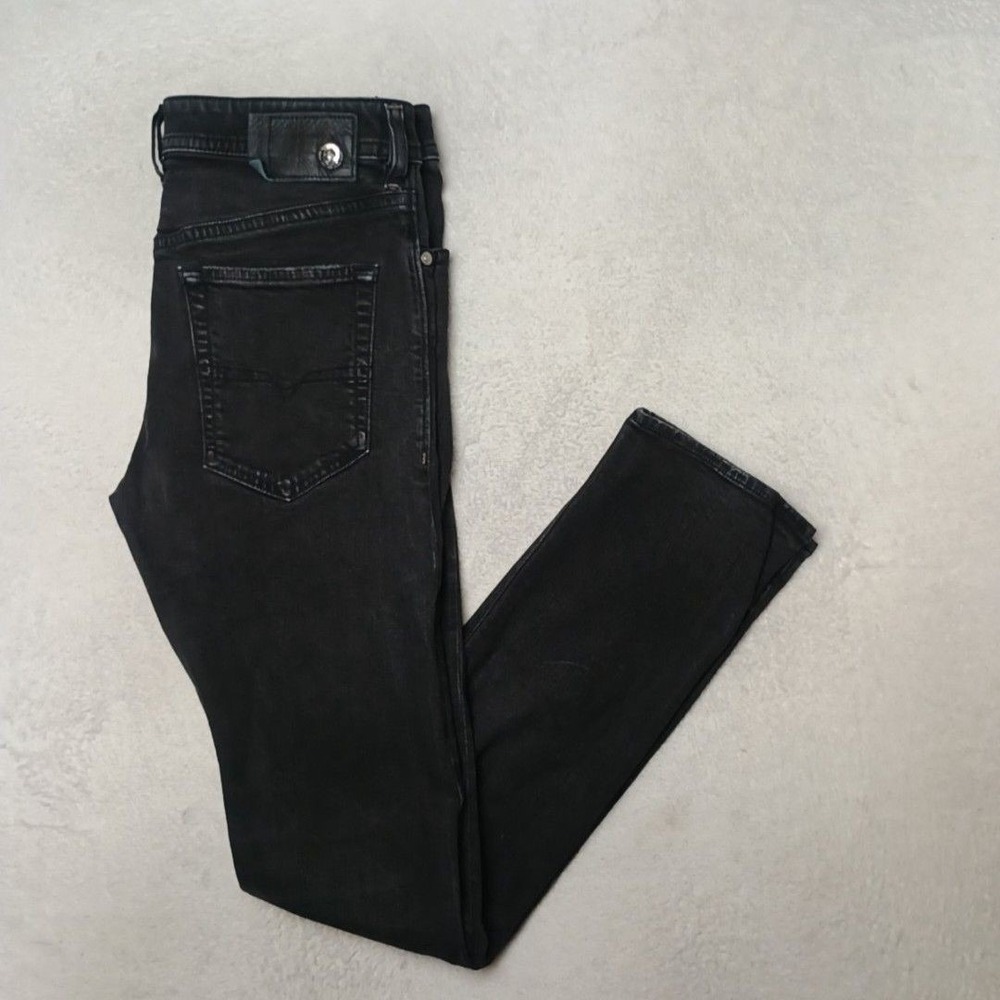 Diesel Jeans Mens 29x30 Black Buster Slim Tapered Stretch 5-Pocket Button Fly